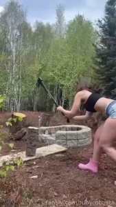 Let me chop ur wood daddy fyp outdoors public bigass fit nude pawg