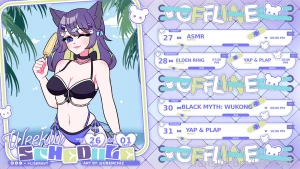 This weeks schedule i ll be on twitch with some asmr elden ring and