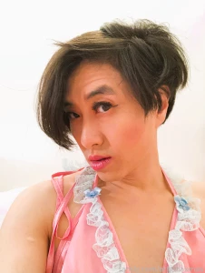 Some cute bed selfies in my frilly pink bra part 7