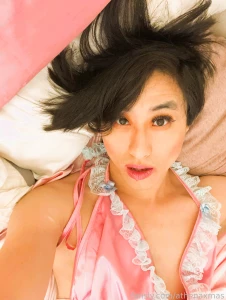 Some cute bed selfies in my frilly pink bra part 1