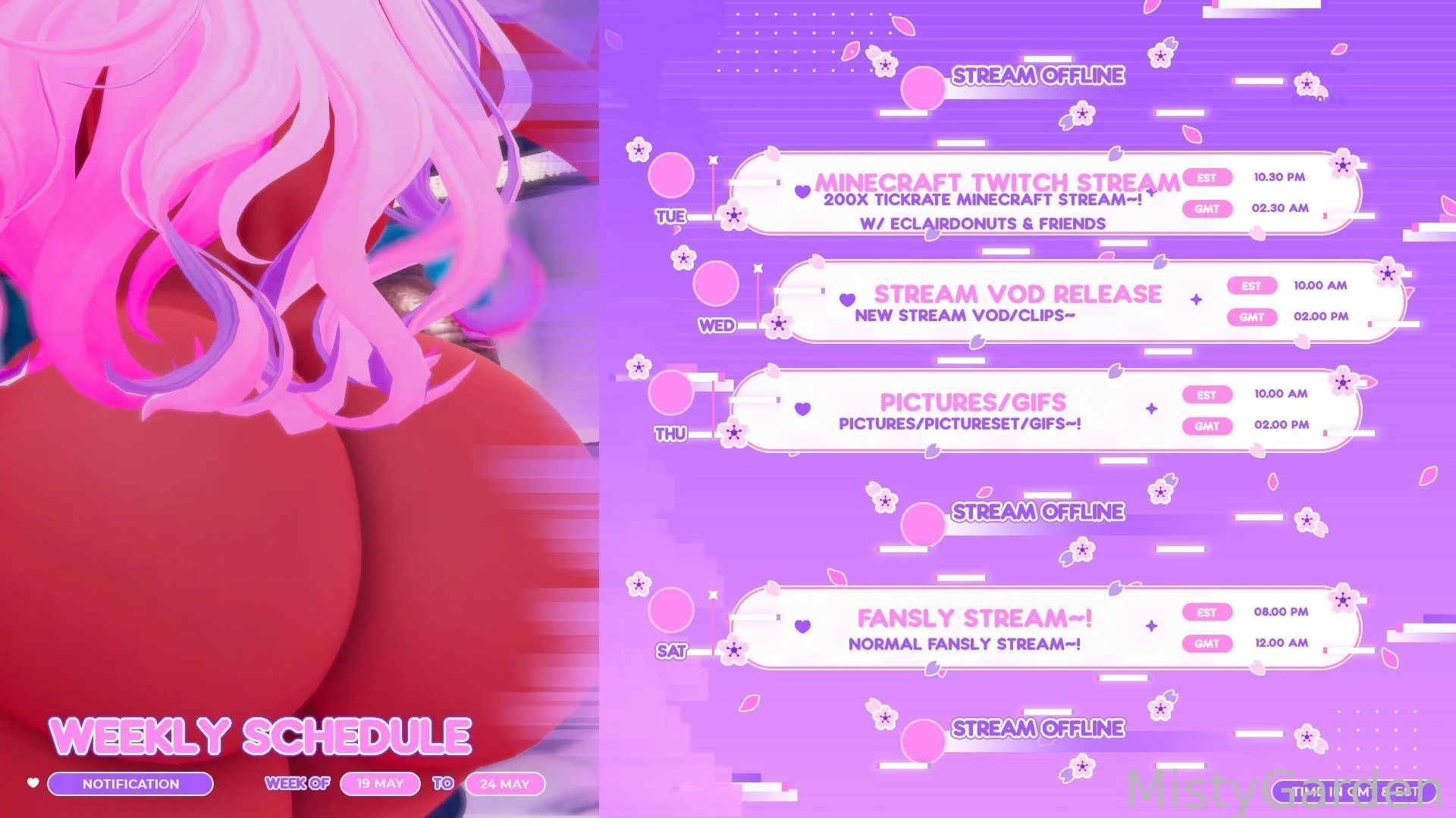 Stream schedule of the week for the next two weeks there won t be any 