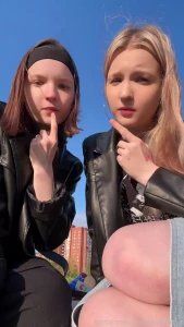 We hope nobody ve seen us being naughty outside outside outdoors