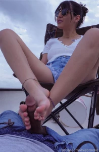 Caught a lil fish feet cumshot socks sockjob cumonfeet teen worship part 1