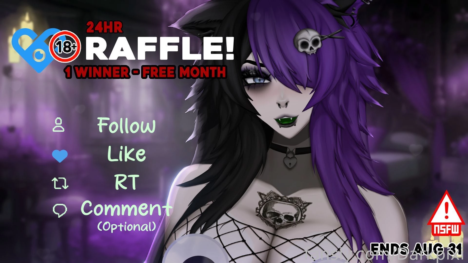 A flash 24 hour raffle is being held on my alt twitter account 
