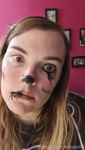 Goth weird kuromi punk eyeliner botched-makeup trans mtf creepy smile