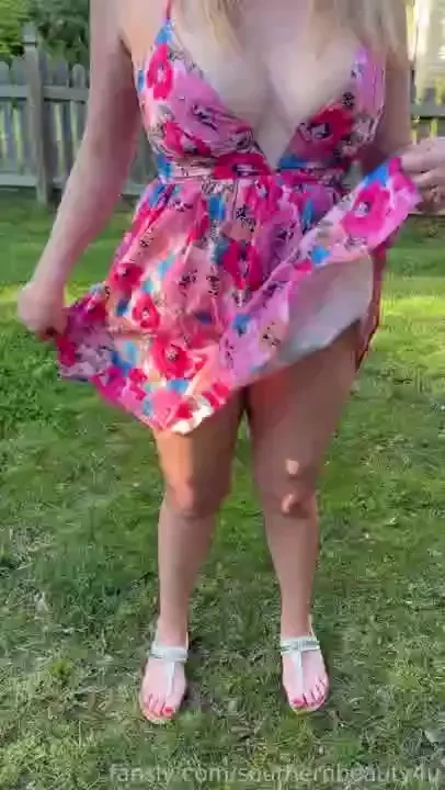 Sundress season has officially arrived fyp milf flashing outside dare 