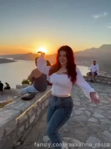 I caught the sun fyp sunset public jeans redhead nature walk life