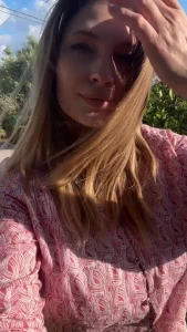 Sneaking into the airbnb backyard to get my titty out and squirt sweet