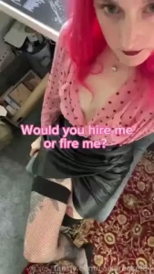 Well choose wisely fyp secretary office slut leather fishnet stockings