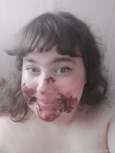 The aftermath of a custom video eatingfetish chocolatecake feedee part 1