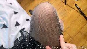 Going wet just hearing the glossy pantyhose sound would you slide