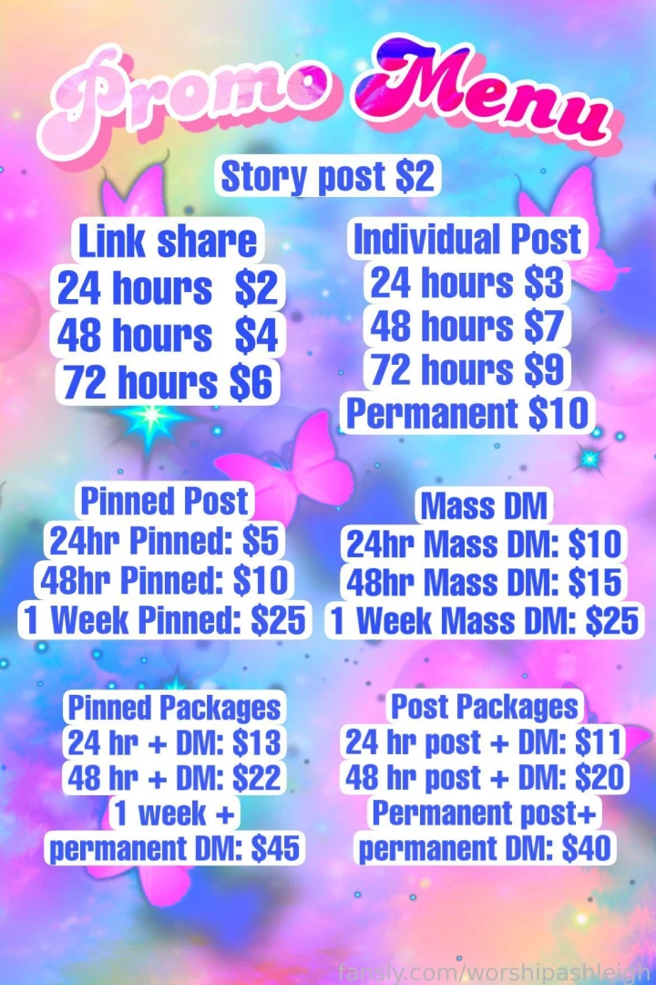 Promo menu for creators let me help you grow your page send a tip with 