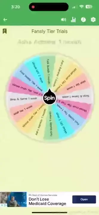 Fansly tier games every spin wins 12 1 spin 5 to multiply ur spin 