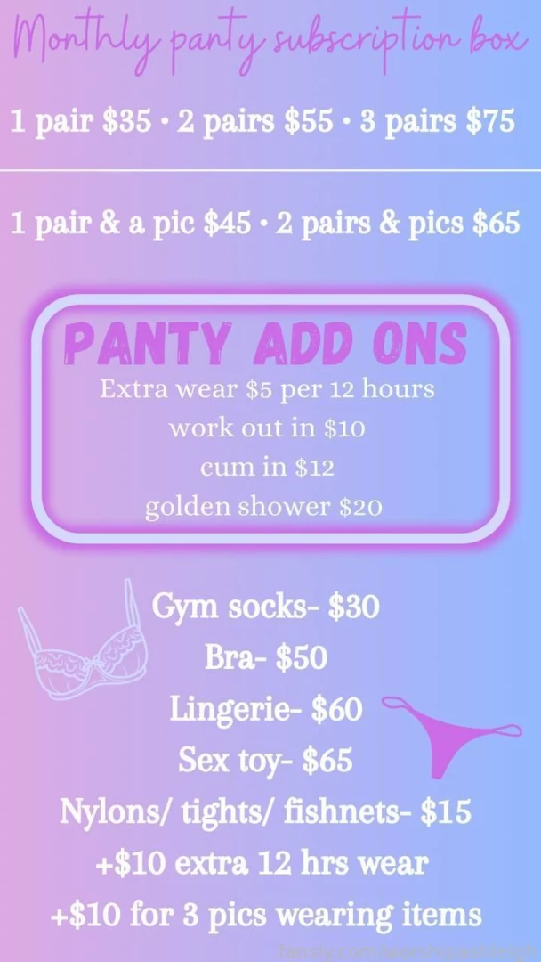 Want my worn panties or sweaty gym socks you can get them delivered 