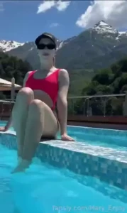 Poolside paradise with a pop of bold erotic thin bikini pool