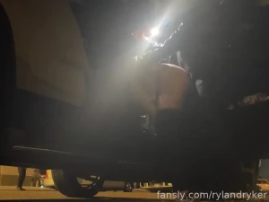 Just casually having anal sex on the side of the road