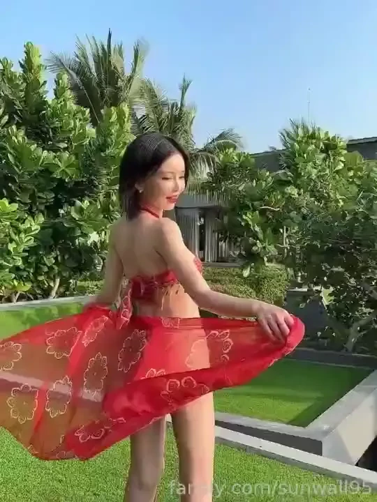 Red dress girl outdoor sex 