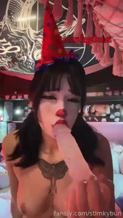 Clown girl does very drooly face fuck egirl clown clowngirl alt cute part 1 