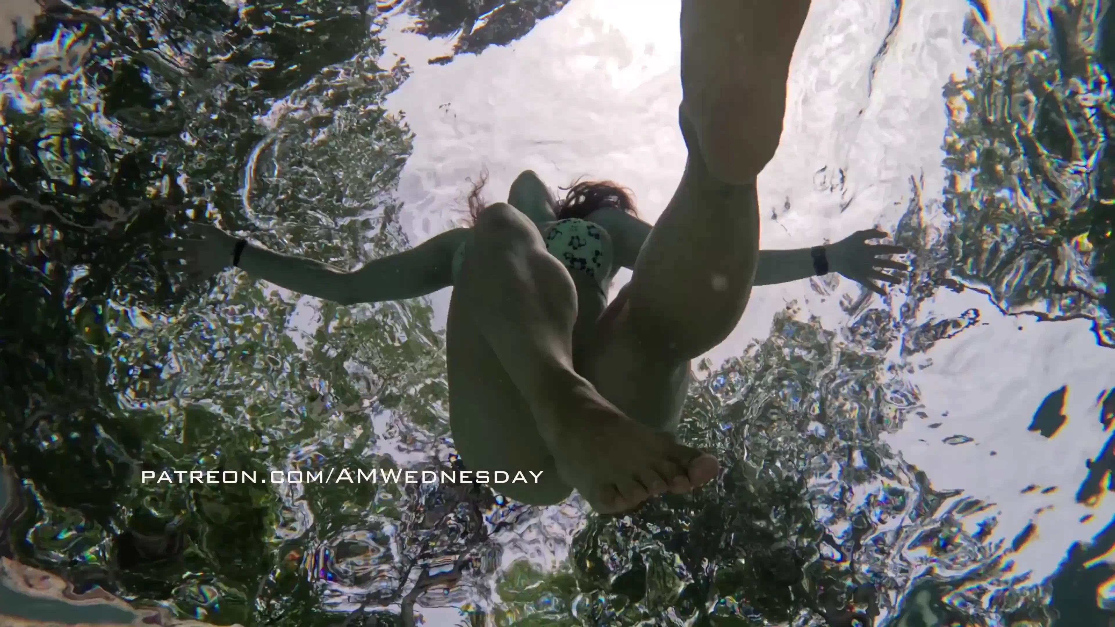 Stripping off my bikini and swimming naked with an interesting upward 