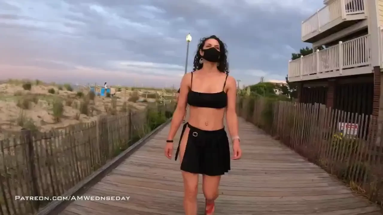 New video uploaded - black mini part 1 i walk around town in a tiny 