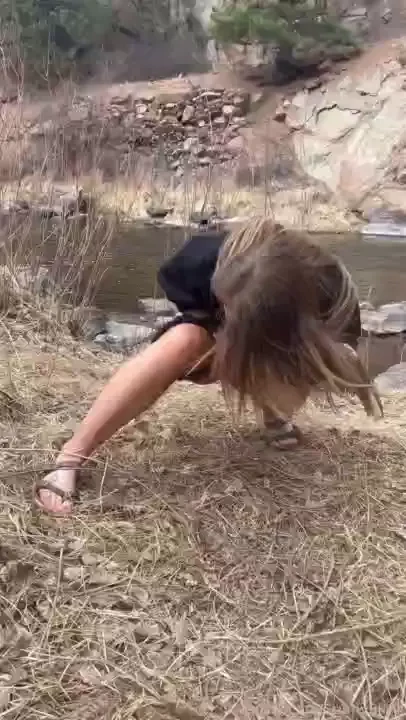 We took the pups to the water and didn t realize how bad i had to pee 