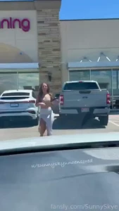 Busy parking lot flash each time sunny comes with me to go tanning i