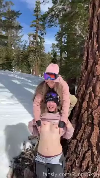 Mountain top public flashing in between runs with stellasedona 