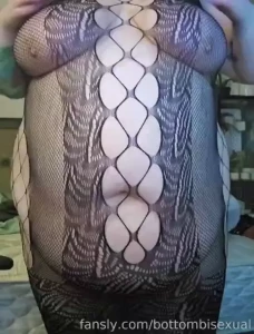 Watch me struggle to get these fishnets over my massive empty belly -- part 6
