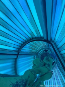 Naked in the solarium would you like to put some sunscreen on me new part 1