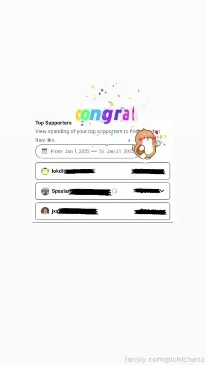 Top supporters of january congratulations guys and thank you sooo much 