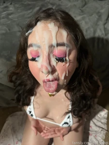 Massive cum shower cumfucked with cum dripping down face