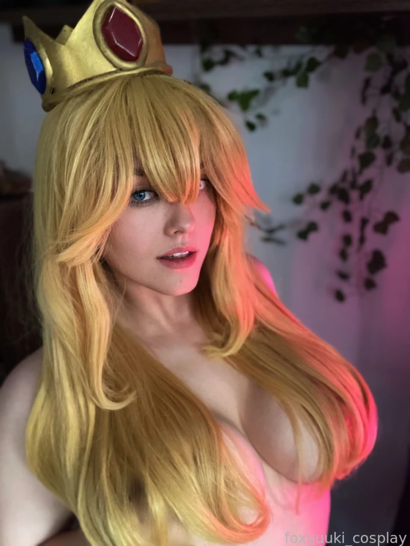 Princess peach cosplay costume roleplay soft boobs 