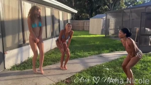 3 girl pee desperation by the pool ft aria nicole teeny nene nathalia