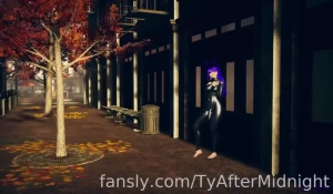 Futa exhibitionist slut in latex cums on your face and then rides your