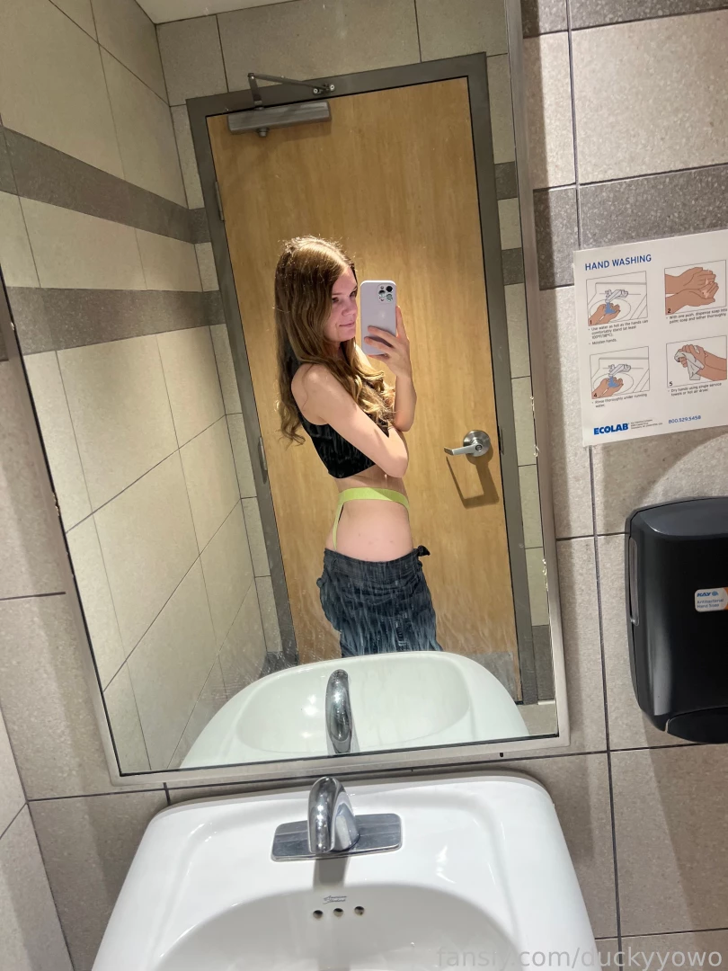 Publicbathroom exhibitionist canadian tease petite girlnextdoor 