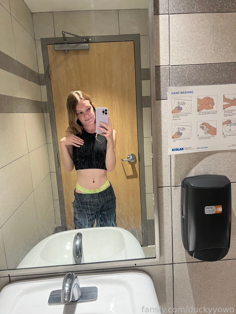 Would you fuck me in here publicbathroom exhibitionist canadian petite 