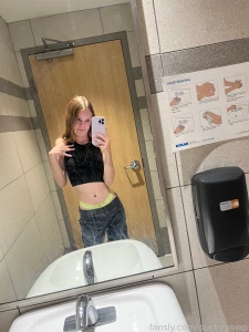 Would you fuck me in here publicbathroom exhibitionist canadian petite part 3