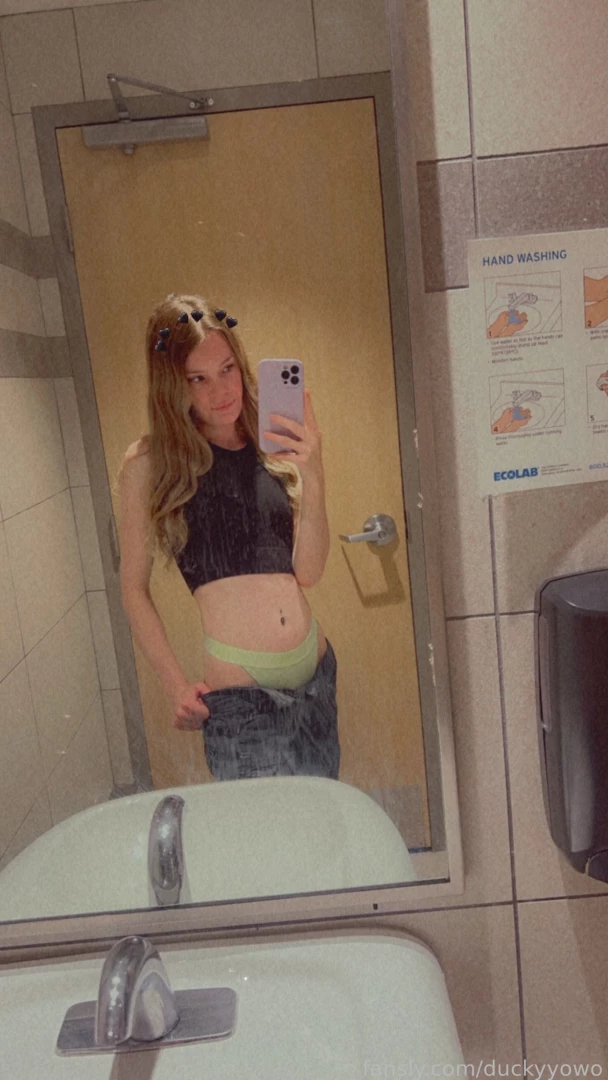 Would you fuck me in here publicbathroom exhibitionist canadian petite part 5 