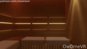 Hot futa girl get s horny in the sauna then fucks you with her