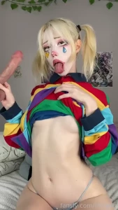 Oh hiii this cute naughty clown girl is here again - cute ahegao