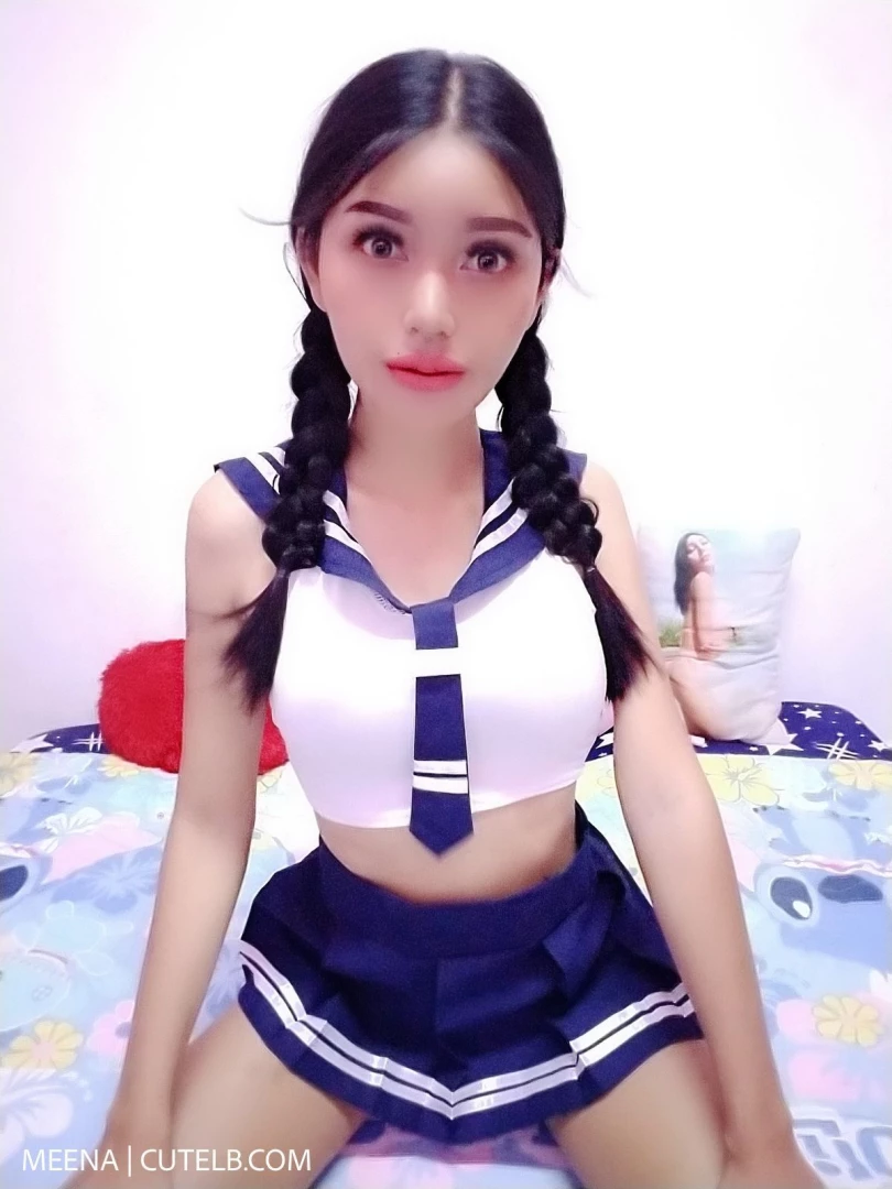 Femboy meena in a sexy school uniform ladyboy femboy trans transgirl part 6 