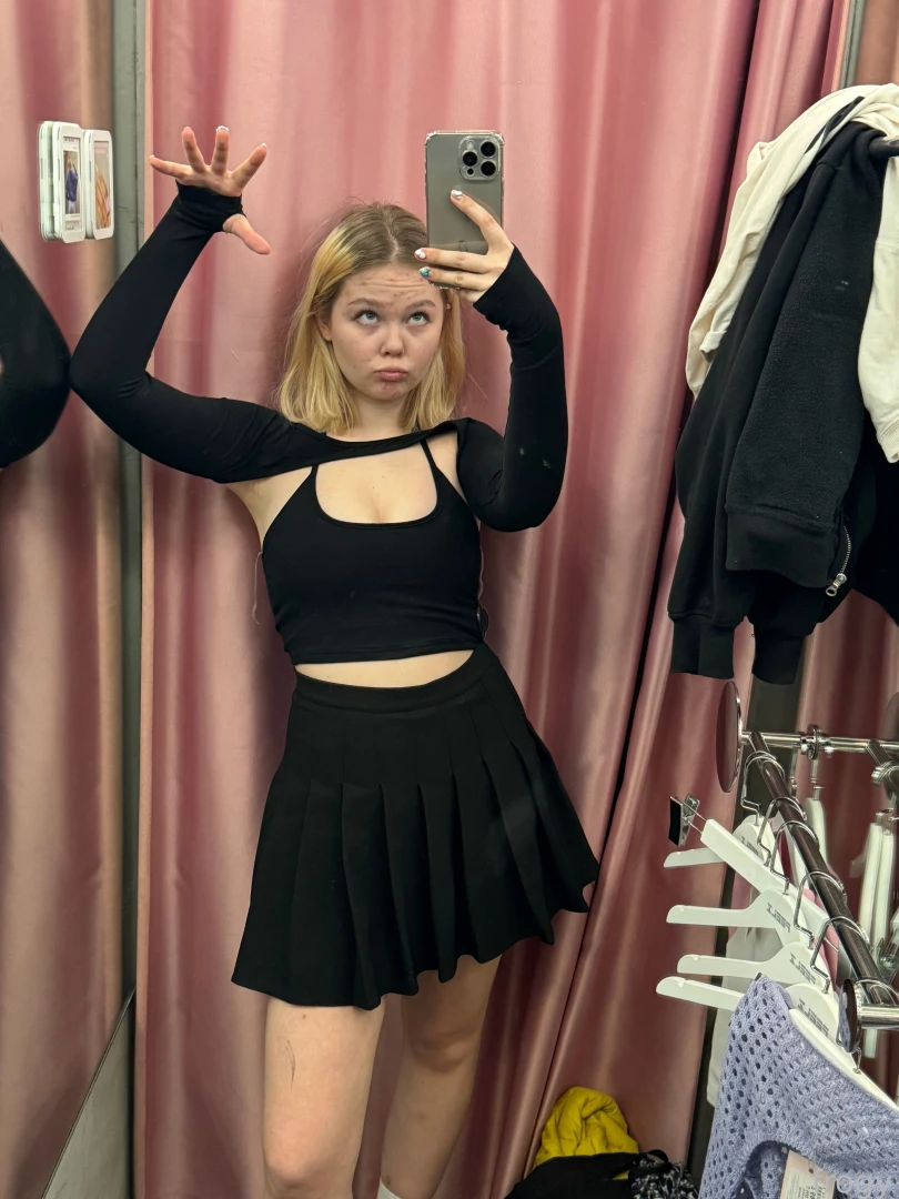 My short skirt looking cute or vulgar idk maybe choose another one 