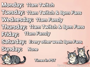 New schedule drop babes check out my twitch at https twitch tv