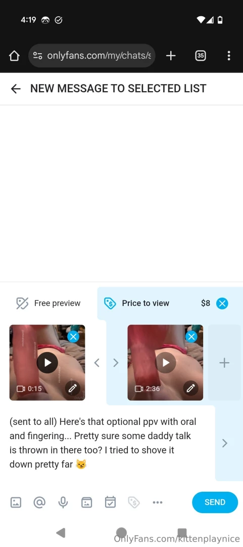 Sending now message me if you didn t receive it if you re a new sub 