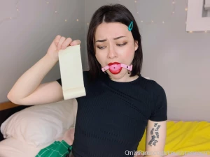 Ball gag microfoam sock mitts wrist cuffs part 19