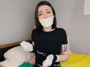 Ball gag microfoam sock mitts wrist cuffs part 10