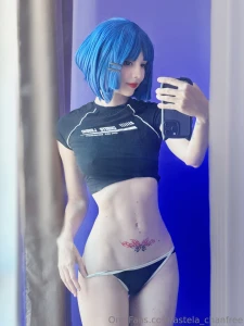 Blue hair topless set