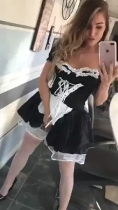 Naughty maid forgot to wear her panties today video tease nopants