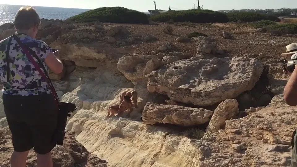 Me and tilliemodel on the prowl naked nude rocks sea crawling prowl 