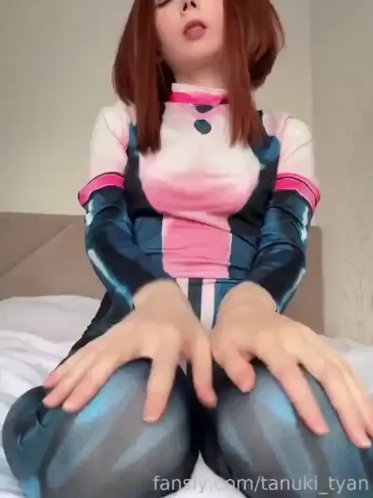 Uraraka s suit is tight around her body but you d have the strength to 